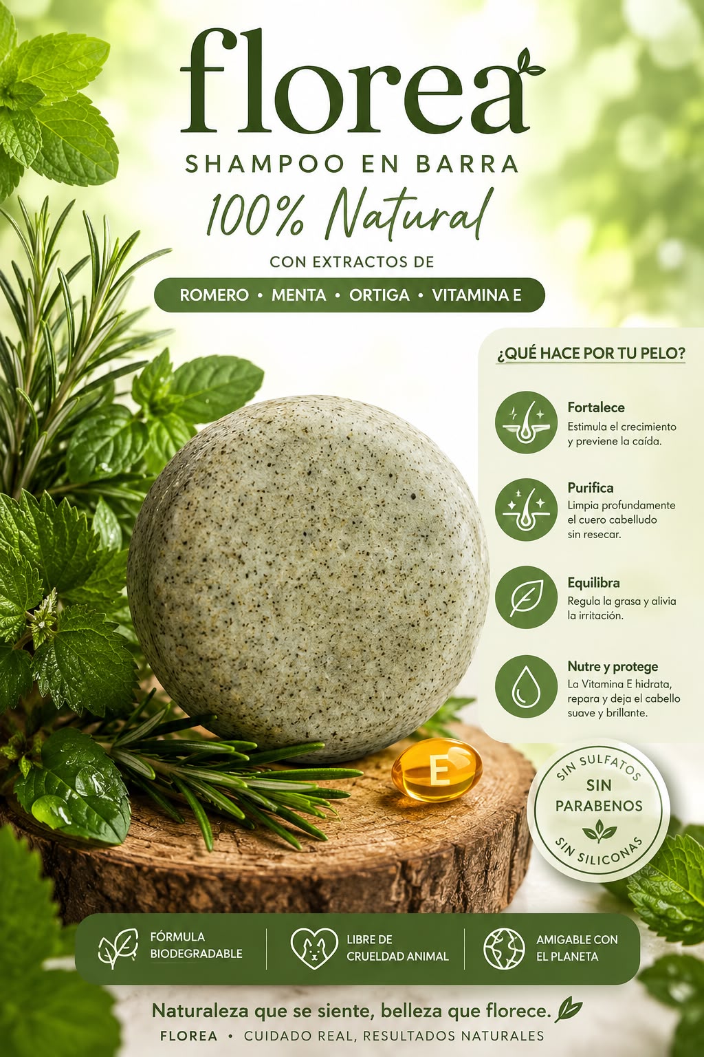 Shampoo en Barra Natural Florea